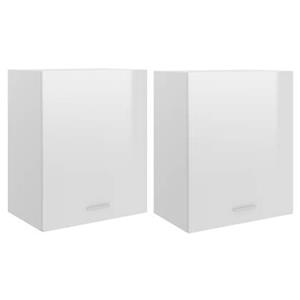 VidaXL Hangkasten 2 st 50x31x60 cm spaanplaat hoogglans wit