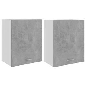 VidaXL Hangkasten 2 st 50x31x60 cm bewerkt hout betongrijs