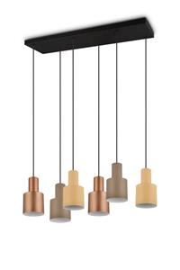 trioleuchten Pendelleuchte agudo 6-flammig Metall Coffee Töne, Breite 87cm