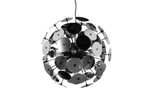 trioleuchten Ausgefallene Pendelleuchte DISCALGO mit Glas Lampenschirm Chrom bedampft Ø 54cm