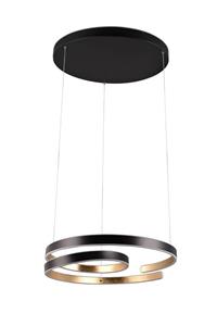 trioleuchten Trio Leuchten - Große led Pendelleuchte marnie geschwungen, Schwarz Gold ø 65cm