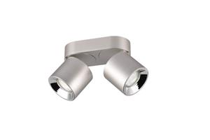 trioleuchten Deckenstrahler guayana Silber 2 Spots schwenkbar Breite 18cm