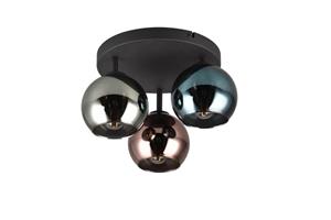 Trio international Design plafondlamp Sheldon zwart met smoke glas R61303017