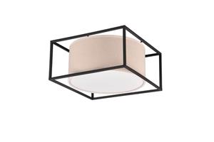 trioleuchten Deckenleuchte ross Metall mit Stoffschirm, Quadratisch 30x30cm