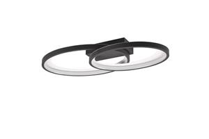 realityleuchten Große led Deckenleuchte malaga 2 Ringe, Schwarz - 57cm lang