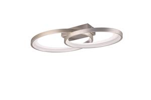 realityleuchten Reality Leuchten - Große led Deckenleuchte malaga 2 Ringe, Silber - 57cm lang