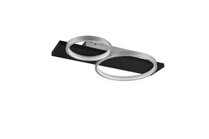 trioleuchten Led Deckenleuchte medera dimmbar Metall Grau, Holz Schwarz, Breite 53cm