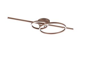 trioleuchten Led Deckenleuchte montilla mit Fernbedienung dimmbar, Coffee, 100cm lang