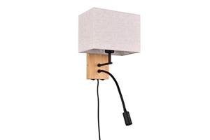 Trio international Landelijke wandlamp Nilam rechthoekige kap 212870236
