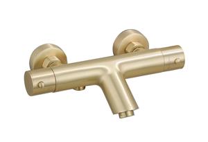 Saniclear Brass thermostatische opbouw badkraan geborsteld messing - mat goud