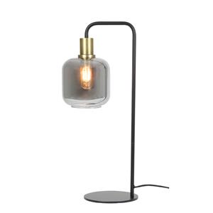 Countrylifestyle Tafellamp Lekar antiek brons met smoke glas