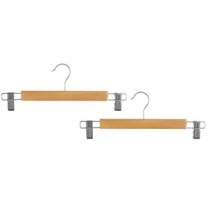 5five Set van 9x stuks kledinghangers voor broeken naturel x 12 cm -