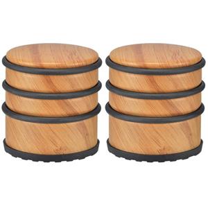 Decoris Set van 2x stuks bamboe en matelen deurstopper 7 cm binnen/buitendeuren -