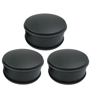 Svenska Living Set van 3x deurstoppers rond mat zwart 12 x 6 cm -