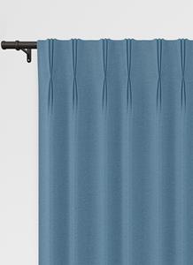 Vadain Staba gordijn - Washed Blue met Driedubbele plooi