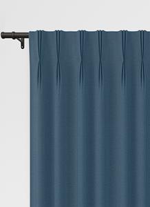 Vadain Staba gordijn - Dark Blue met Driedubbele plooi