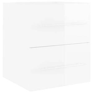 vidaXL Wastafelkast 41x38,5x48 cm bewerkt hout hoogglans wit