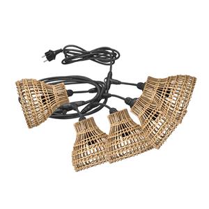 PR Home Sarah buiten-lichtketting 5-lamps rotan
