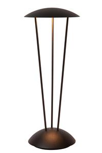 Lucide RENEE - Oplaadbare Tafellamp Buiten - Accu/Batterij - Ø 12,3 cm - LED Dimb. - 1x2,2W 2700K/3000K - IP54 - Met draadloos oplaadstation - Zwart