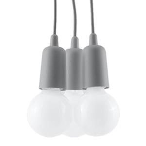 SL.0576 Pendelleuchte diego 3 grau l: 16, b: 16, h: 90, Fassung E27, dimmbar - Sollux
