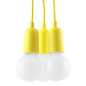 Sollux - SL.0579 Pendelleuchte diego 3 gelb l: 16, b: 16, h: 90, Fassung E27, dimmbar