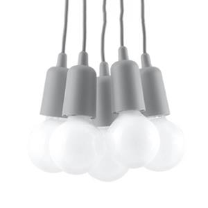 SL.0577 Pendelleuchte diego 5 grau l: 24, b: 24, h: 90, Fassung E27, dimmbar - Sollux