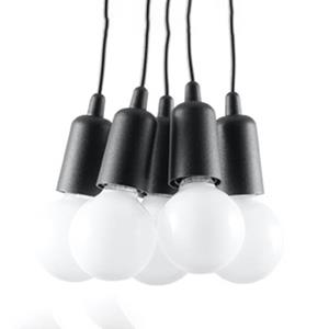 SL.0574 Pendelleuchte diego 5 schwarz l: 24, b: 24, h: 90, Fassung E27, dimmbar - Sollux