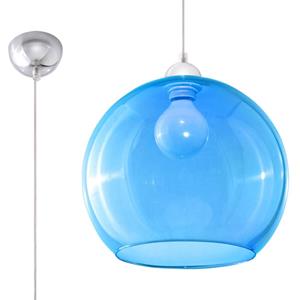 Sollux - SL.0251 Pendelleuchte ball blau l: 30, b: 30, h: 80, Fassung E27, dimmbar
