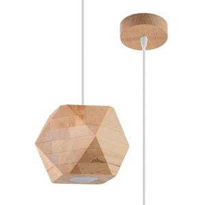 Sollux - SL.1011 Pendelleuchte woody Natural Holz l: 12cm, b: 12cm, h: 120cm, GU10/40W, dimmbar