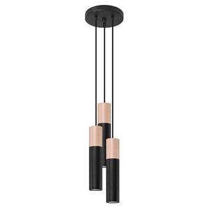 SL.1014 Pendelleuchte pablo 3P schwarz l: 20cm, b: 20cm, h: 100cm, GU10/40W, dimmbar - Sollux