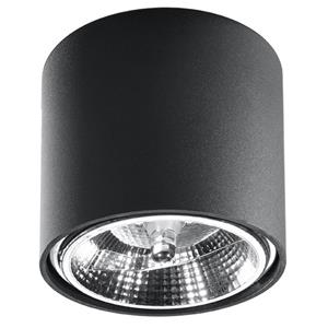 SL.0697 Deckenleuchte tiube schwarz l: 12, b: 12, h: 11, Fassung GU10, dimmbar - Sollux