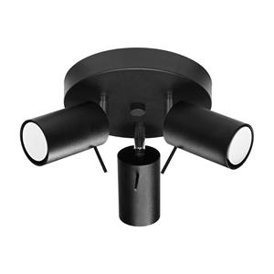 SOLLUX SL.1016 Deckenleuchte RING 3P schwarz L: 20cm, B: 20cm, H: 18cm, GU10/40W, dimmbar