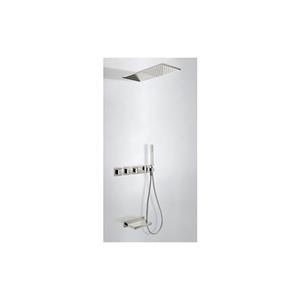 Tres Cuadro inbouw badthermostaat combinatie met handdouche en waterval baduitloop staal 20735305AC