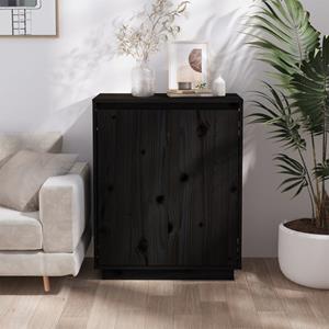 VidaXL Dressoir 60x34x75 cm massief grenenhout zwart
