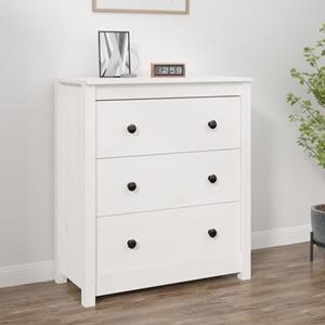 VidaXL Dressoir 70x35x80 cm massief grenenhout wit
