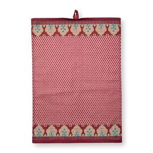 PiP Studio Theedoek Flower Festival Scallop Dark Pink