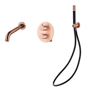 Saniclear Copper Pro inbouw badkraan compleet geborsteld koper rond