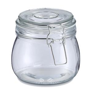 Zeller Voorraadpot/bewaarpot Alfie - 500 ml - glas - beugelsluiting - D11 x H11 cm -