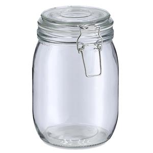 Zeller Voorraadpot/bewaarpot Alfie - 1L - glas - beugelsluiting - D11 x H17 cm -