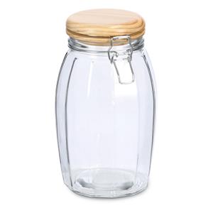 Zeller Voorraadpotten/bewaarpotten - 1.85L - glas - met beugelsluiting - D13 x H23 cm -