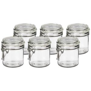 Vivalto Voorraadpotten/bewaarpotten - 6x - Tarro - 250 ml - glas - met beugelsluiting - D11 x H10 cm -