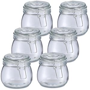 Zeller Voorraadpot/bewaarpot Alfie - 10x - 500 ml - glas - beugelsluiting - D11 x H11 cm -