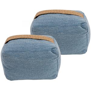 Cosy & Trendy Deurstopper - 2x - 0.22 kg - denim blauw - oppak lus - 15 x 10 cm -