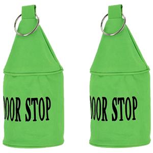 Esschert Design Deurstopper Neon - 2x - 2,5 kg - canvas - groen - 13 x 13 x 28.5 cm -