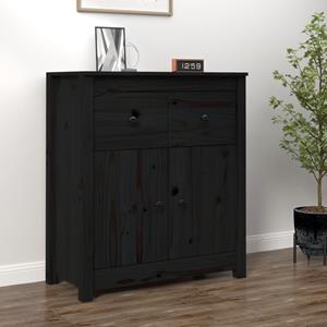 VidaXL Dressoir 70x35x80 cm massief grenenhout zwart