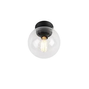 qazqa Art Deco Deckenleuchte schwarz - Pallon - Transparent