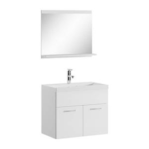 Badplaats Badkamermeubel Montreal Set 02 60 x 35 cm - Wit Hoogglans - Badmeubel met spiegel