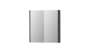 INK SPK2 spiegelkast met 2 dubbelzijdige spiegeldeuren, 2 verstelbare glazen planchetten, stopcontact en schakelaar 70 x 14 x 73 cm, hoogglans