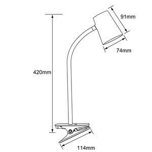 Brilliant LED klem-tafellamp Adda wit 3-traps dimbaar