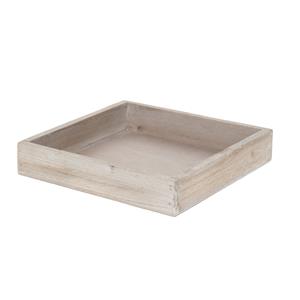 Houten kaarsenbord/plateau vierkant naturel wash 20 x 20 cm -